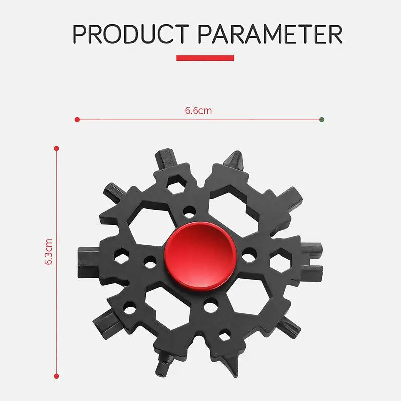 23-in-1 Snowflake Spinner Wrench – Multi-Tool with Screwdrivers, Bottle Opener & Stress Relieving Fidget Toy.