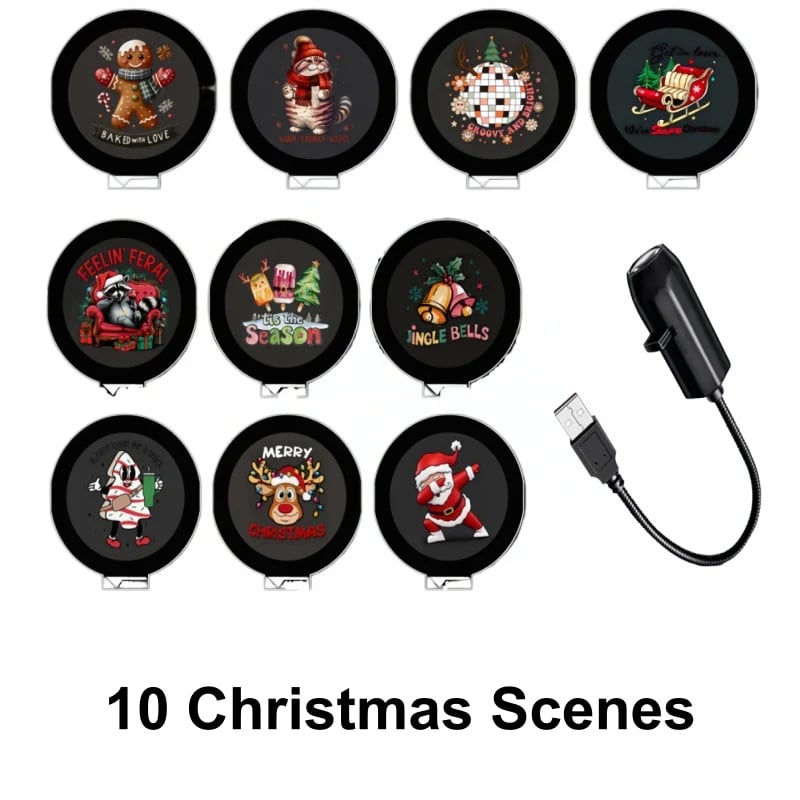 🔥 Last Day 70% OFF 🎄  Plug-&-Play HD Christmas Projector – 6 or 10 Festive Scenes