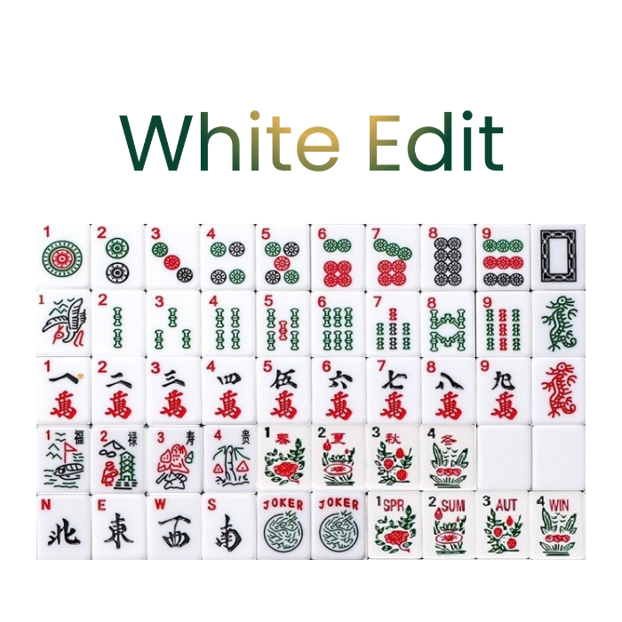 Mahjong Tiles - White Edit – American Mahjong Tile Set (166 Tiles)