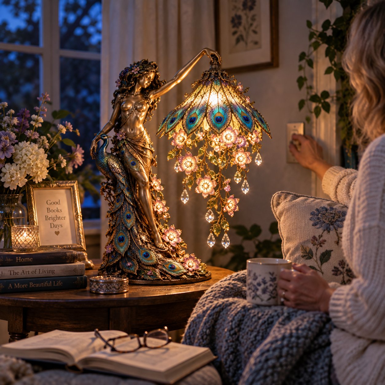 ✨Last Day 70% OFF✨🦚 Peacock Goddess Table Lamp
