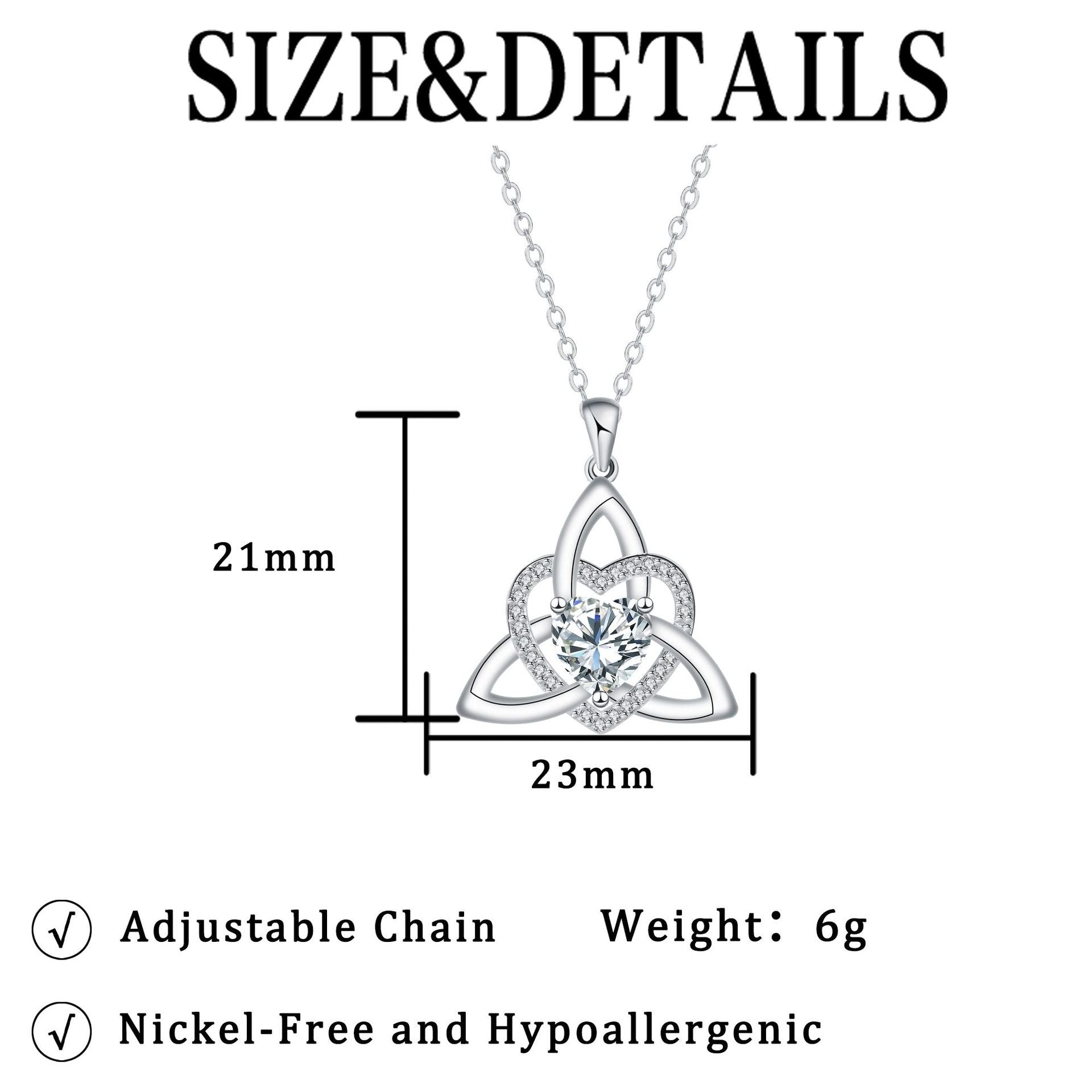 🔥 Last Day 70% OFF🔥Birthstone Celtic Trinity Knot Heart Necklace✨ Heart Shape Celtic Trinity Knot Birthstone Pendant