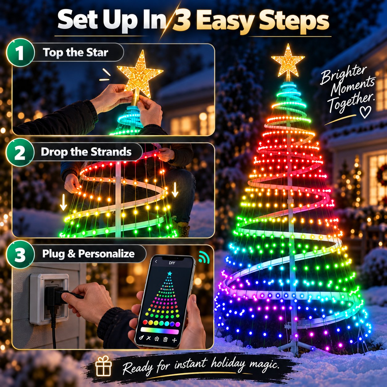 🔥Last Day 70% OFF - 🎄Smart Christmas Tree Lights | Zero Tangling, Infinite Colors ✨