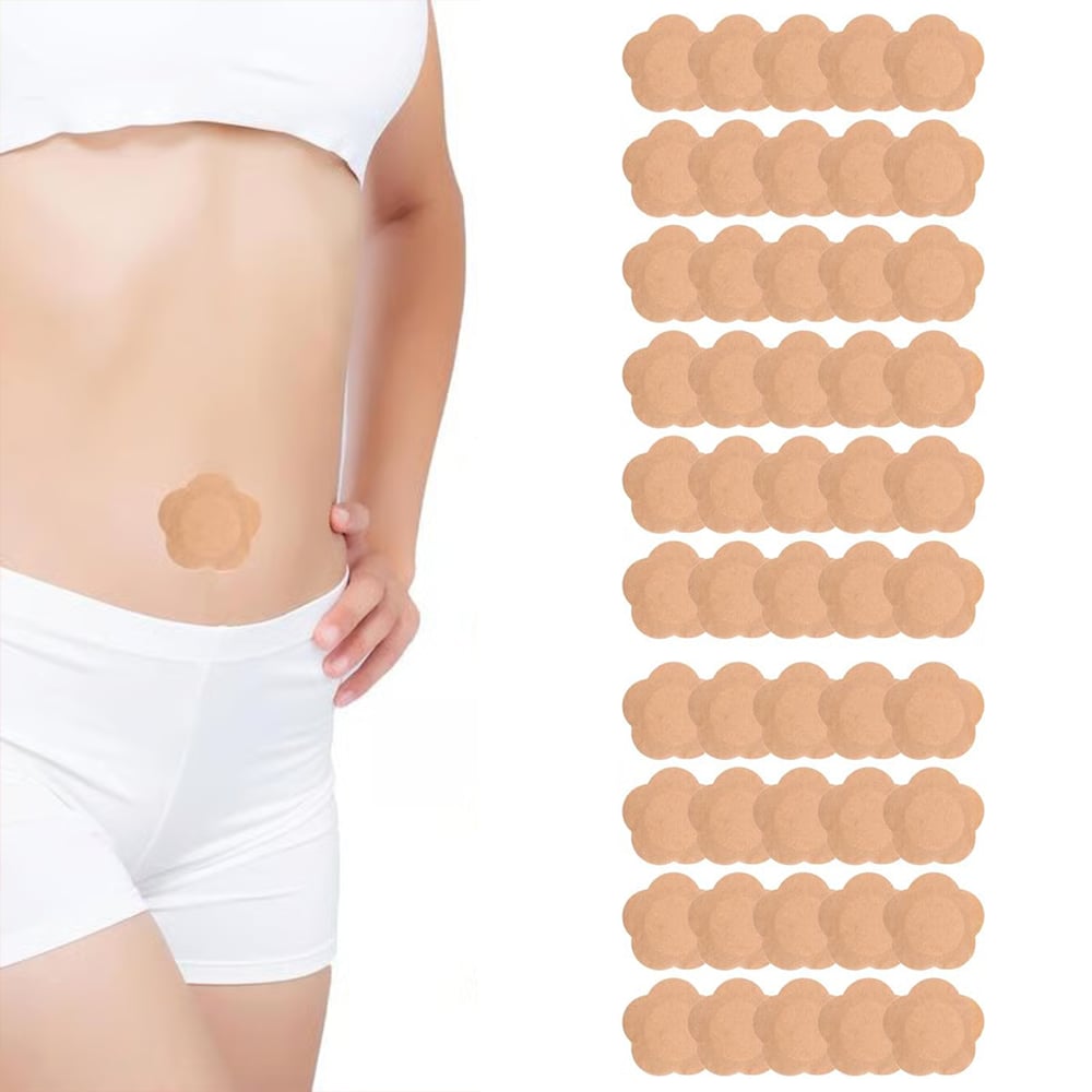 Almost Gone-💥50pcs Pack Wrap for Belly Button, Self-Adhesive  Patches Cover Patch Organic Disposable Spunlace Cloth Highly Absorbent Pad with Cotton, Oil Not Included (Skin Color)
