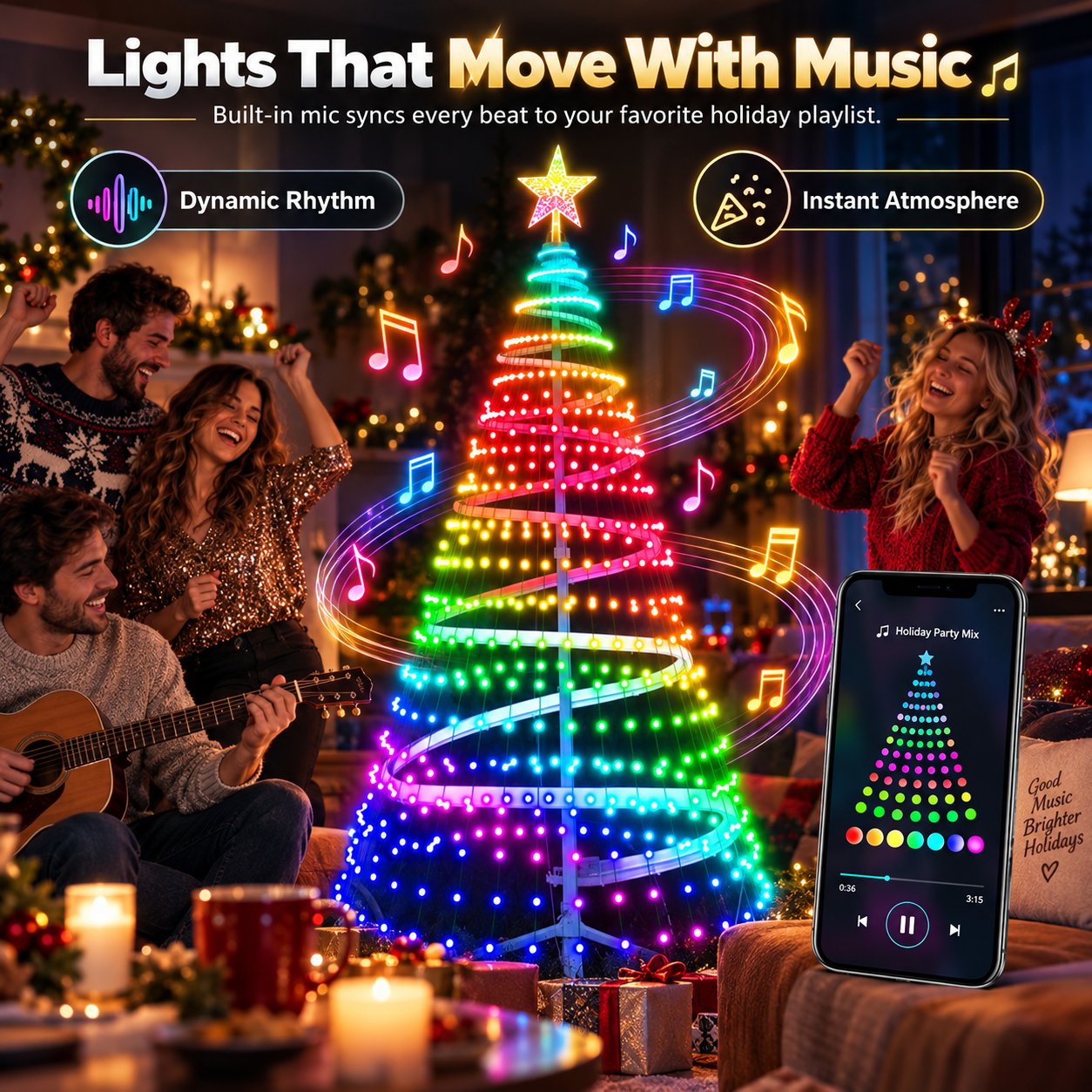 🔥Last Day 70% OFF - 🎄Smart Christmas Tree Lights | Zero Tangling, Infinite Colors ✨