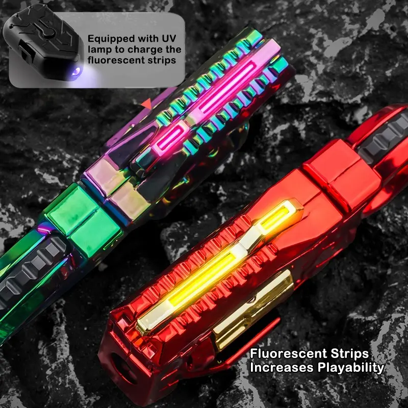 7 In 1 Agent Metal Fidget Blaster Heavyweight Pocket Toy Viral Fidget Toy, ADHD Tool, Asmr Toy, Ideal Gifts And Collections, Multiple Gameplay, Smooth Bearing