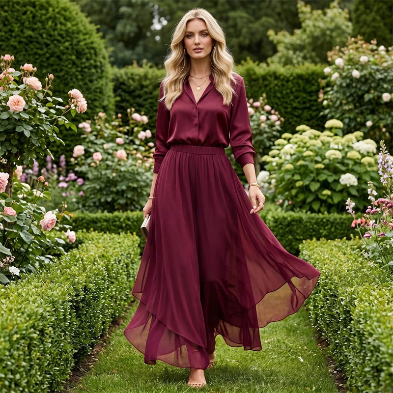 🔥Last Day 70% OFF🔥Women's Asymmetrical Chiffon Wide-Leg Pants