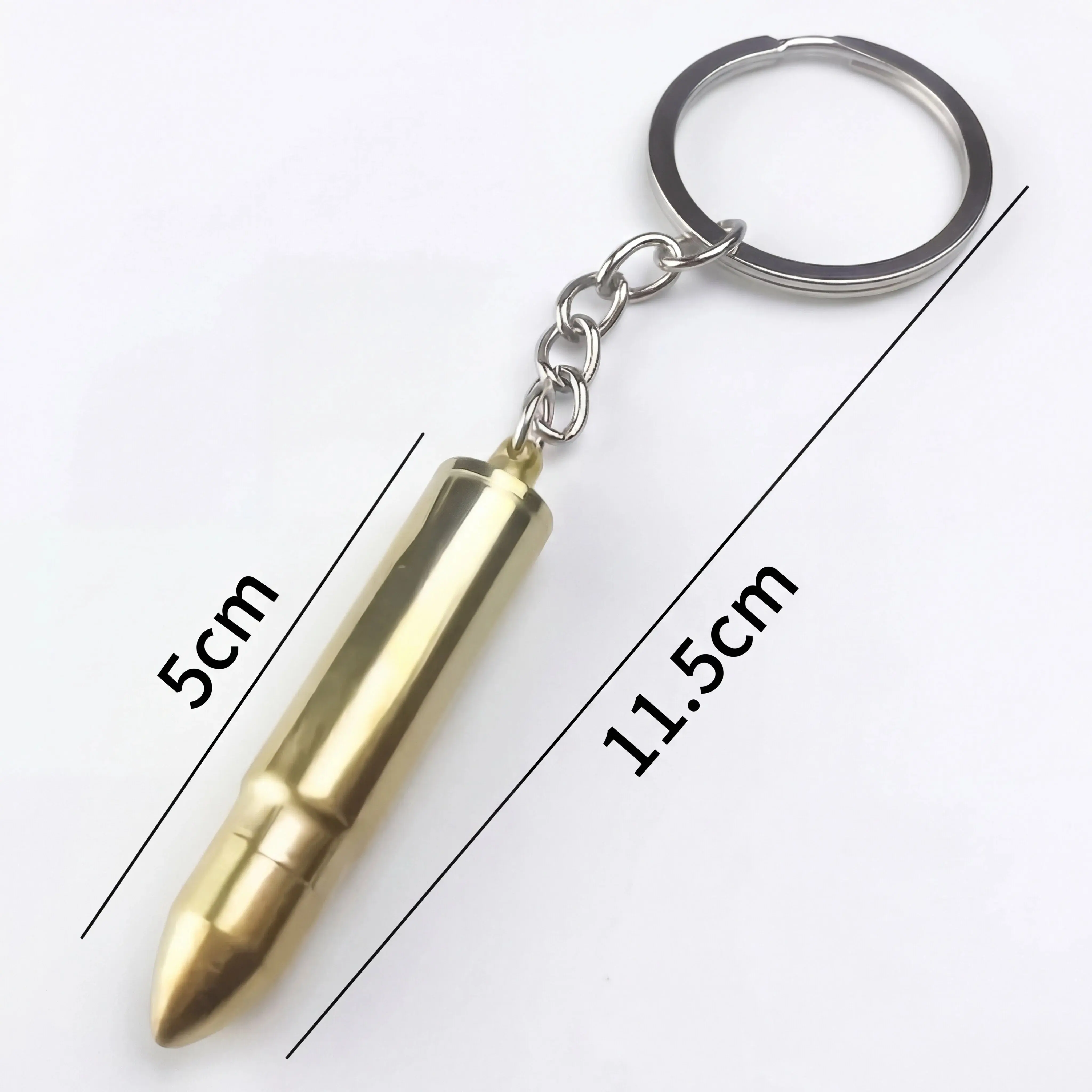 Army Style Metallic Bullet Keychain, Tactical Military Design - Perfect for Car Mirror/Backpack Decoration & Unique Holiday Gift