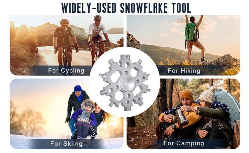 23-in-1 Snowflake Spinner Wrench &ndash; Multi-Tool with Screwdrivers, Bottle Opener & Stress Relieving Fidget Toy.