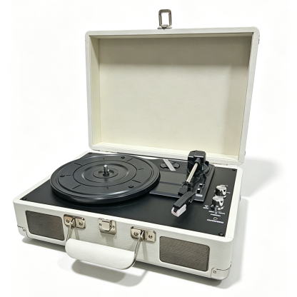 Auryvox Heritage VT-80: Tragbarer Koffer-Plattenspieler mit eingebauten Lautsprechern für authentische Vinyl-Wiedergabe