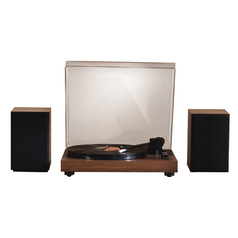 Auryvox VX100 Retro-Plattenspieler mit Holzmaserung und Audio-Technica-Nadel, All-in-One-Tonabnehmer mit beweglichem Magneten für Vinylplatten