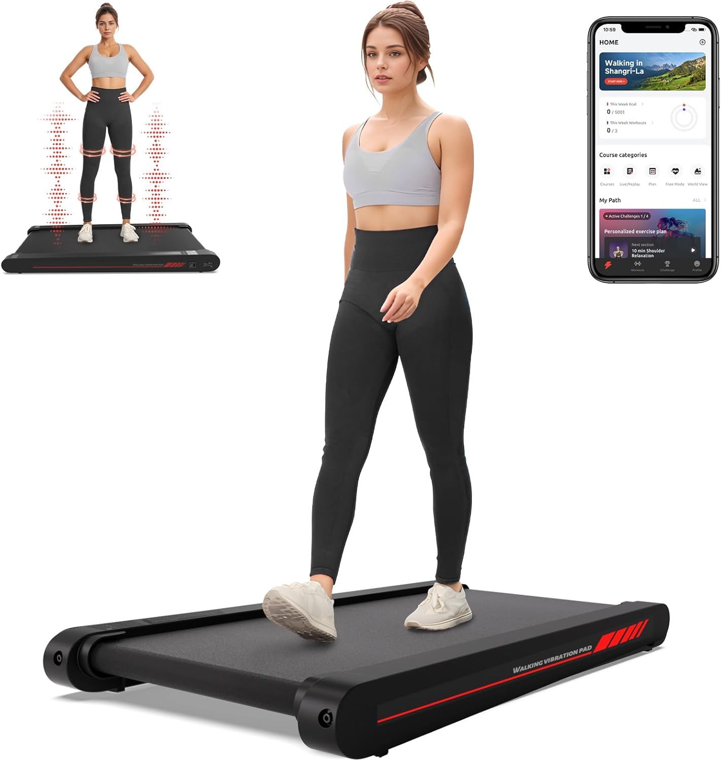 Sperax - Walking Treadmill Pad with APP, 3 in 1 Under Desk Treadmill RM-P1
