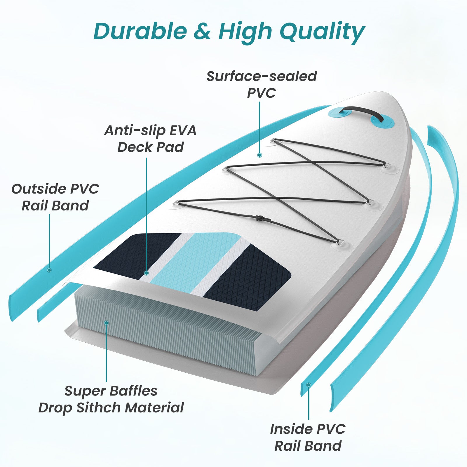 Sweetcrispy Inflatable Paddleboard with Premium Accessories for Outdoor Surfing