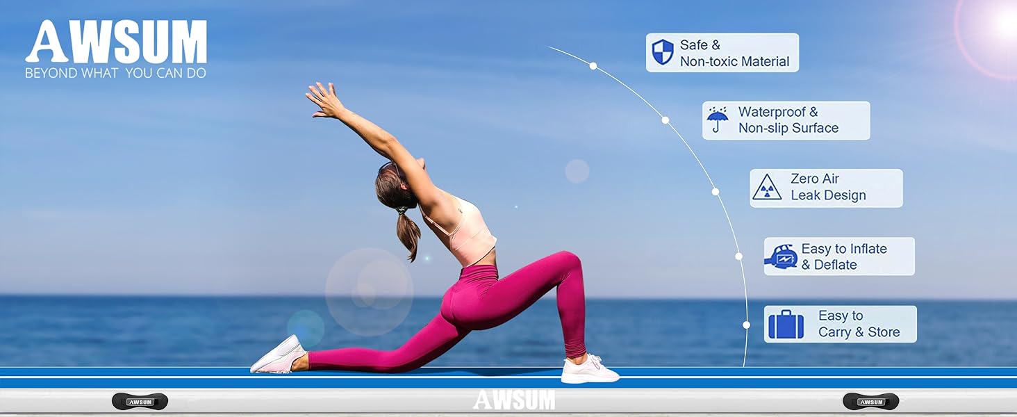 AWSUM gymnastic mats for tumbling air tumble track tumbling mat cheer mat inflatable gymnastics mat