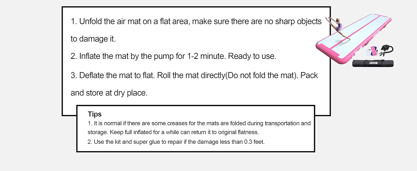 gymnastics air tumble track tumbling mat gymnastics equipment GYM inflatable gymnastics mat