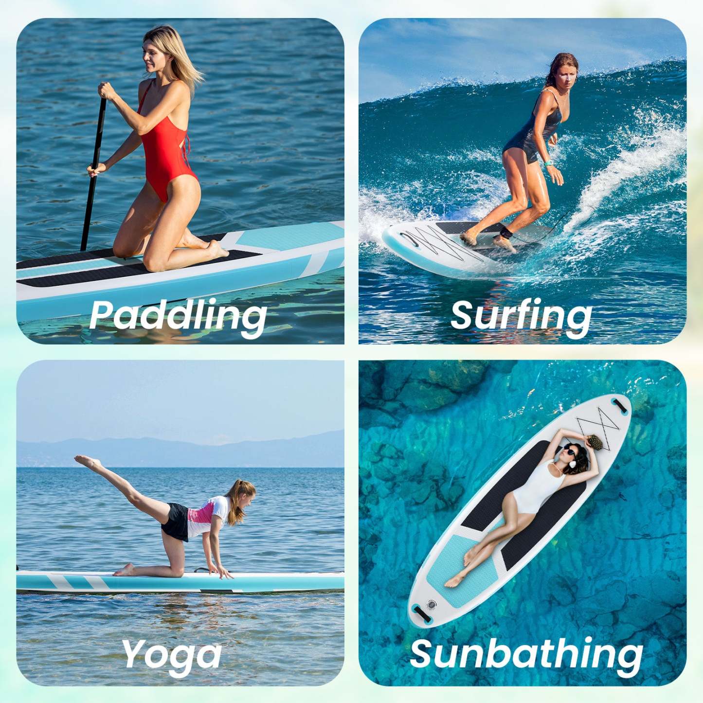 Sweetcrispy Inflatable Paddleboard with Premium Accessories for Outdoor Surfing