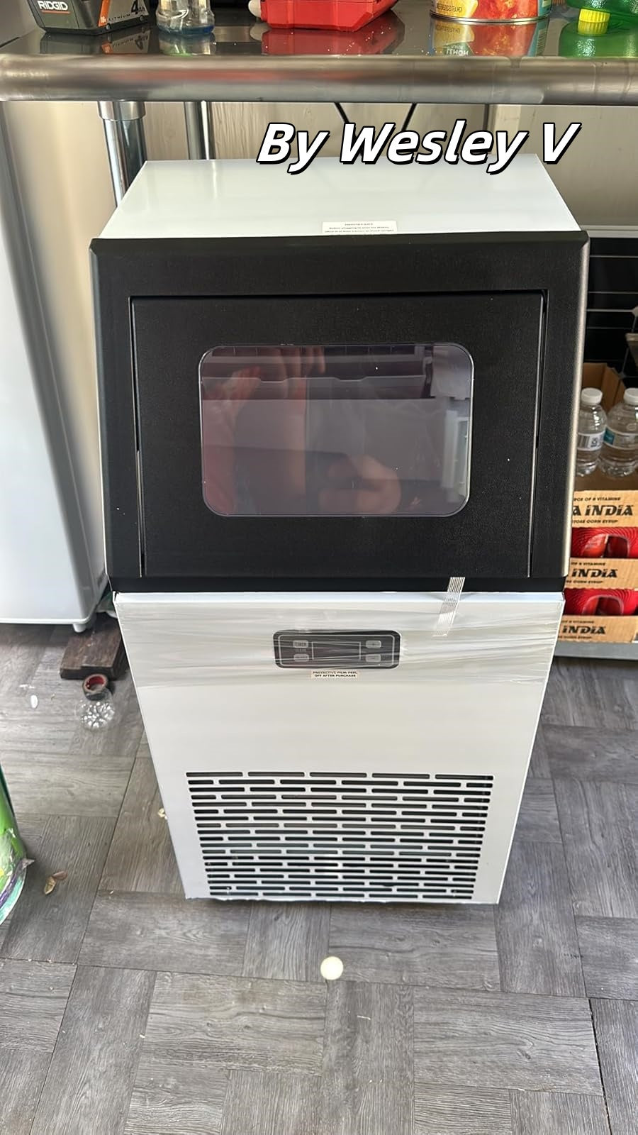 Cowsar Commercial Cube Ice Maker 100/200/265lbs/24H, 33lbs Storage Bin