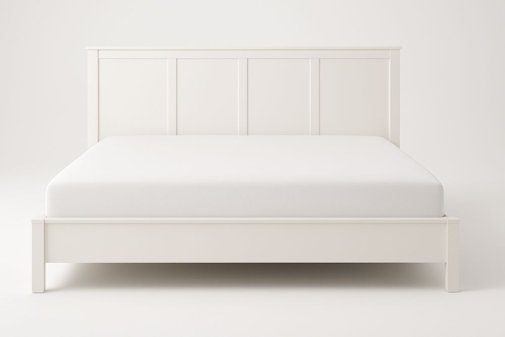 Łóżko panelowe drewniane z sosny, białe 200x160(dł.×szer) cm