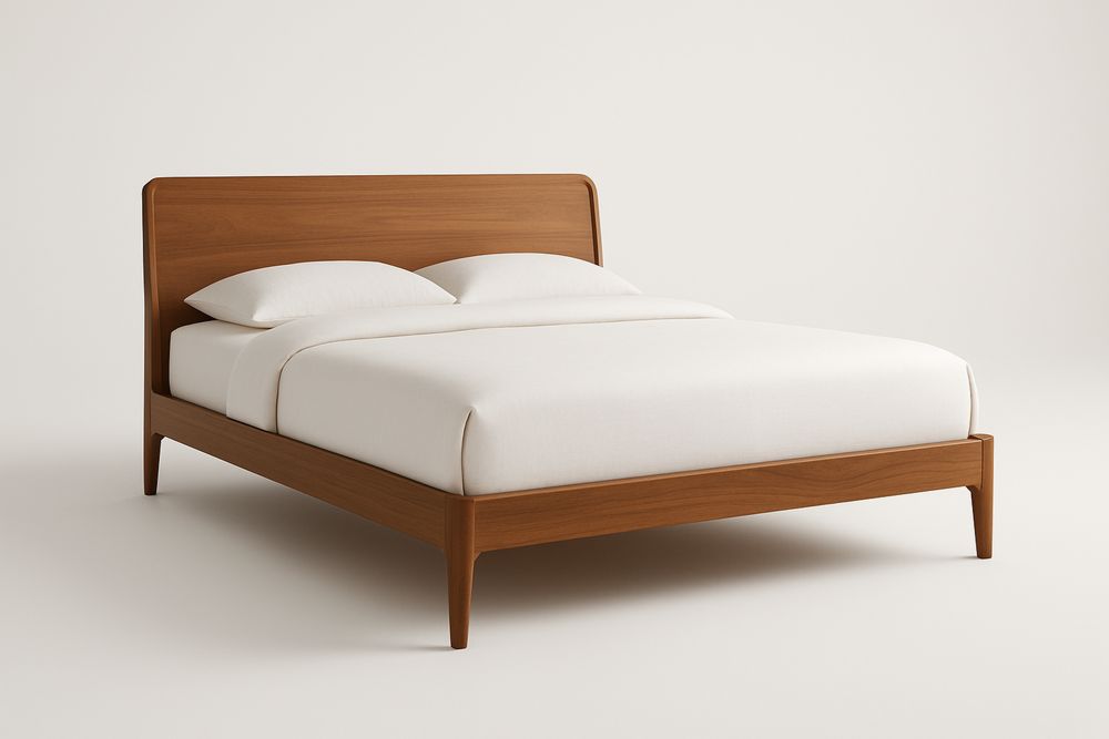 Łóżko dębowe z materacem, styl panelowy 200x160(dł.×szer.)cm