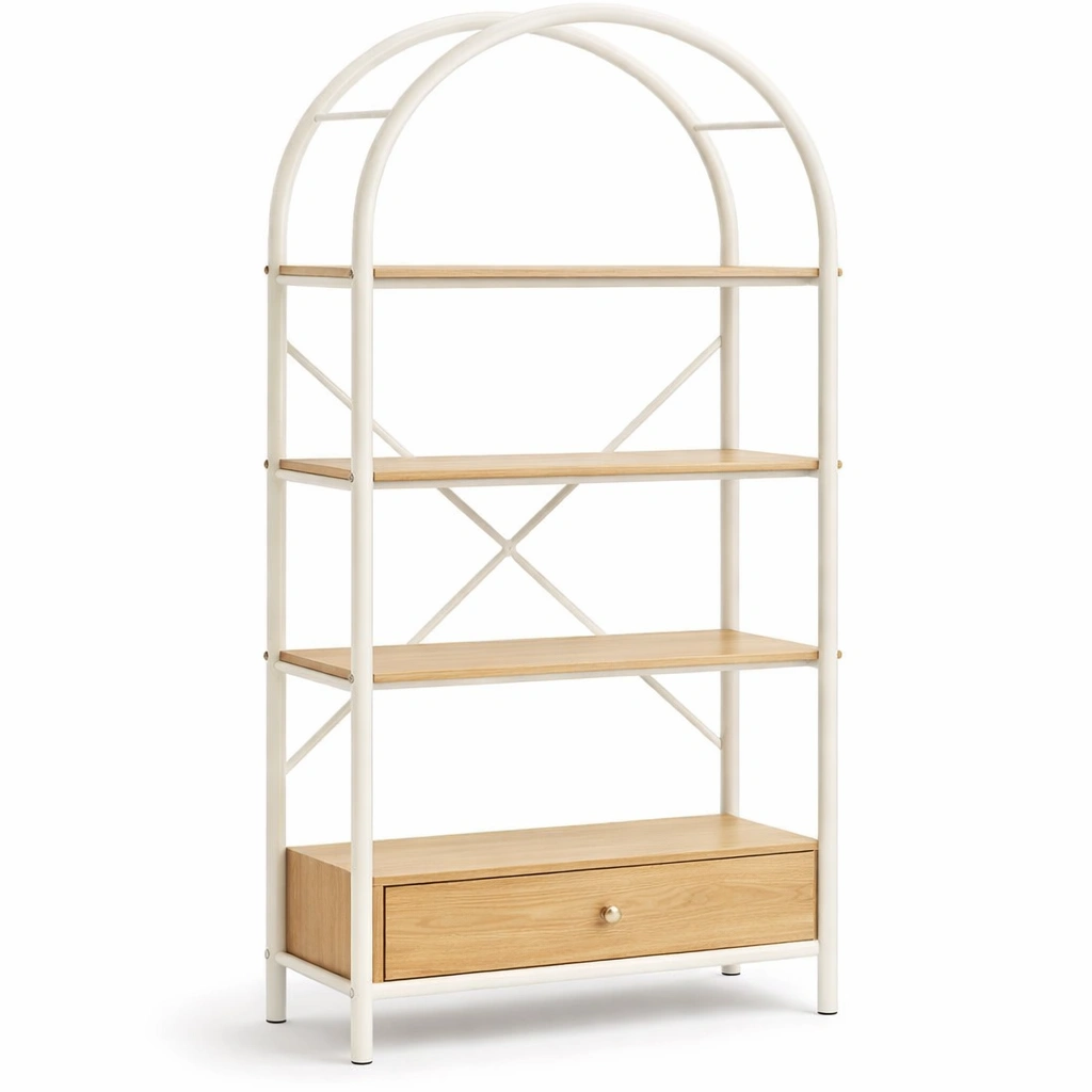 tagre arche avec tiroir bois et mtal C Blanc-cozivoe