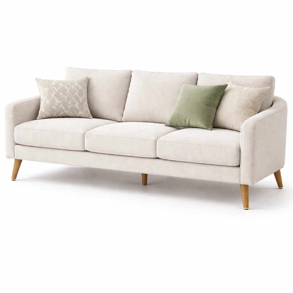 Canap 3 places avec coussins dco C Beige-cozivoe