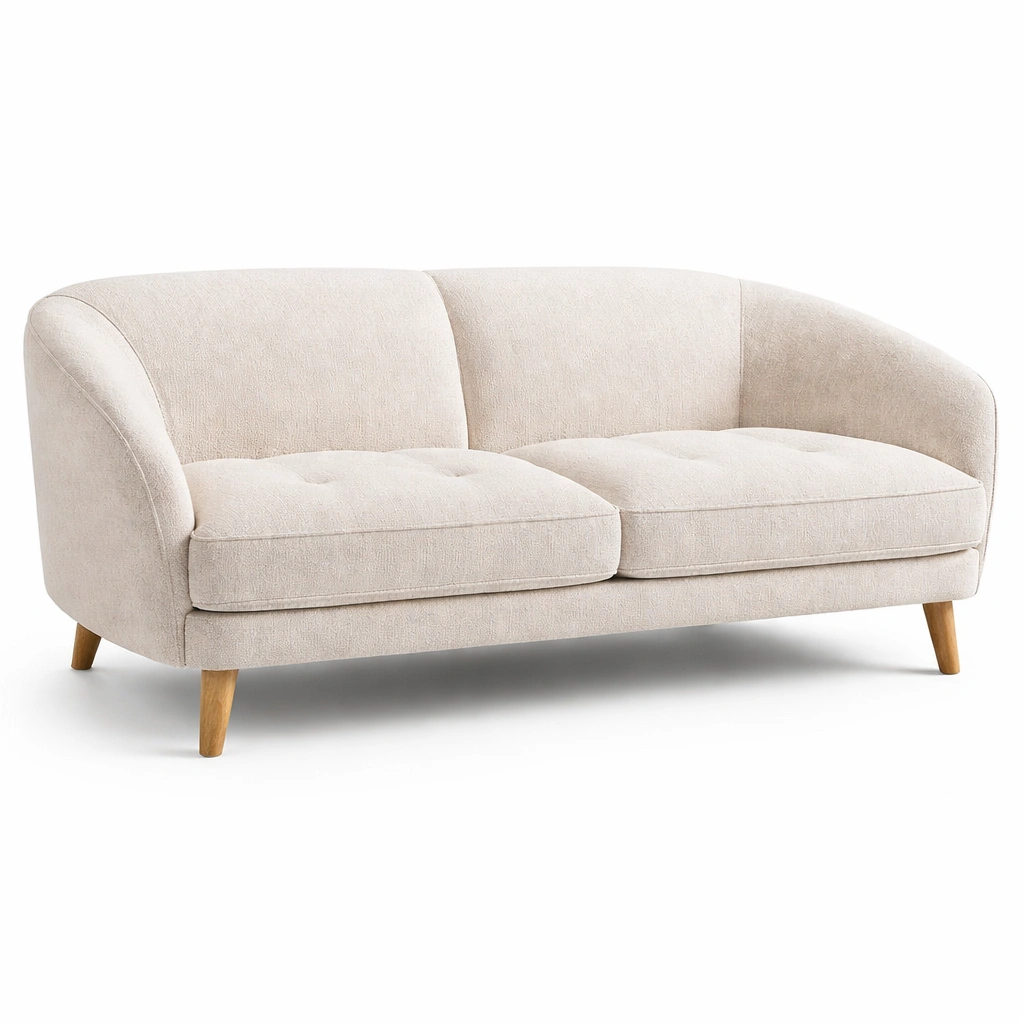 Canap design arrondi 2 places C Beige-cozivoe