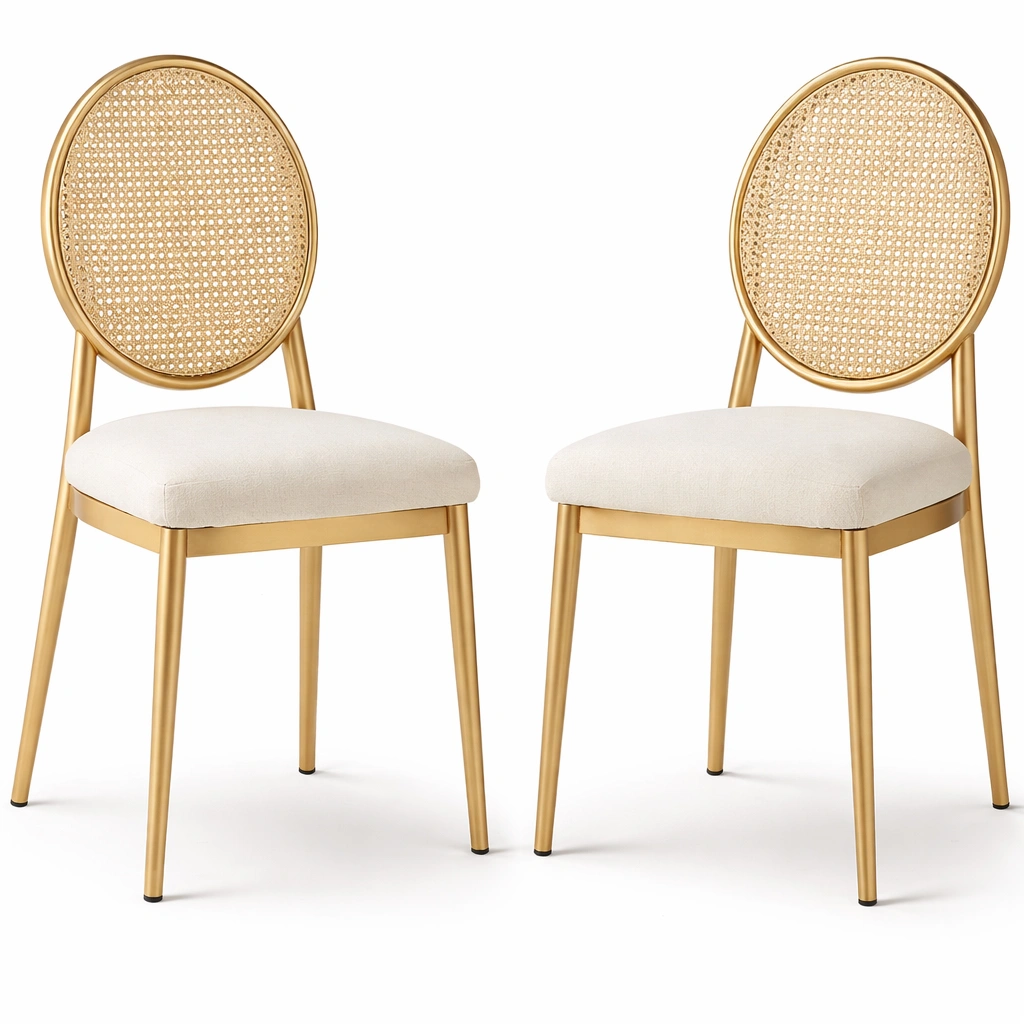 Chaise design lot de 2 cannage C Dor-cozivoe