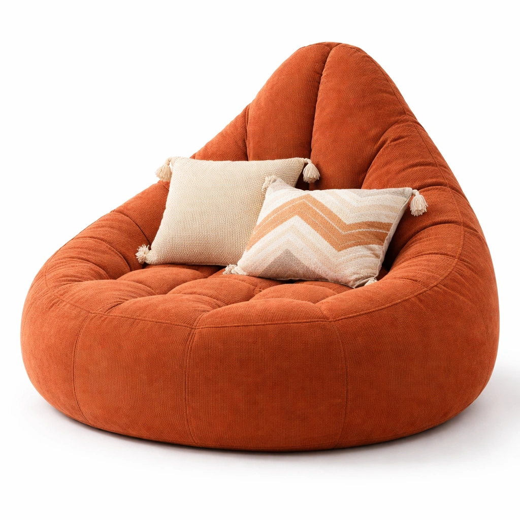 Fauteuil poire tissu confortable C Orange-cozivoe