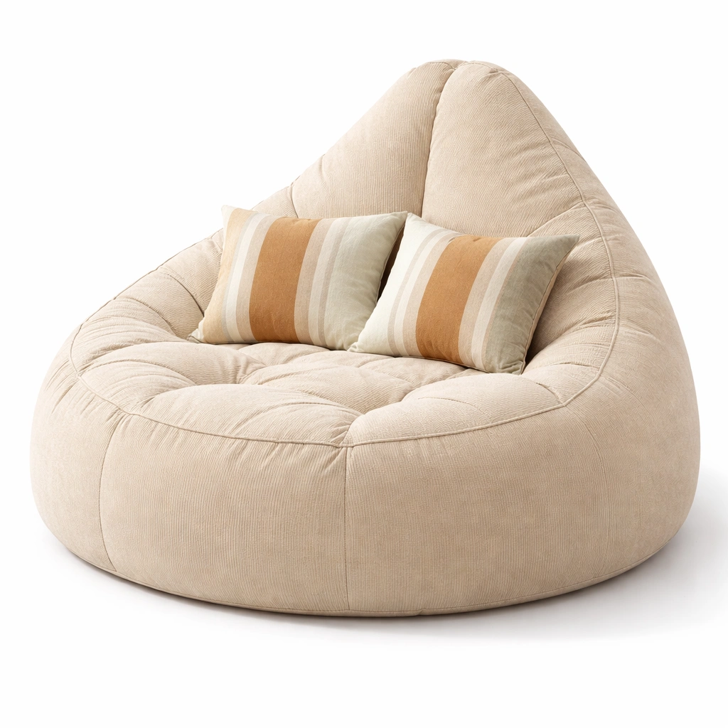 Fauteuil poire ergonomique grand confort C Beige-cozivoe