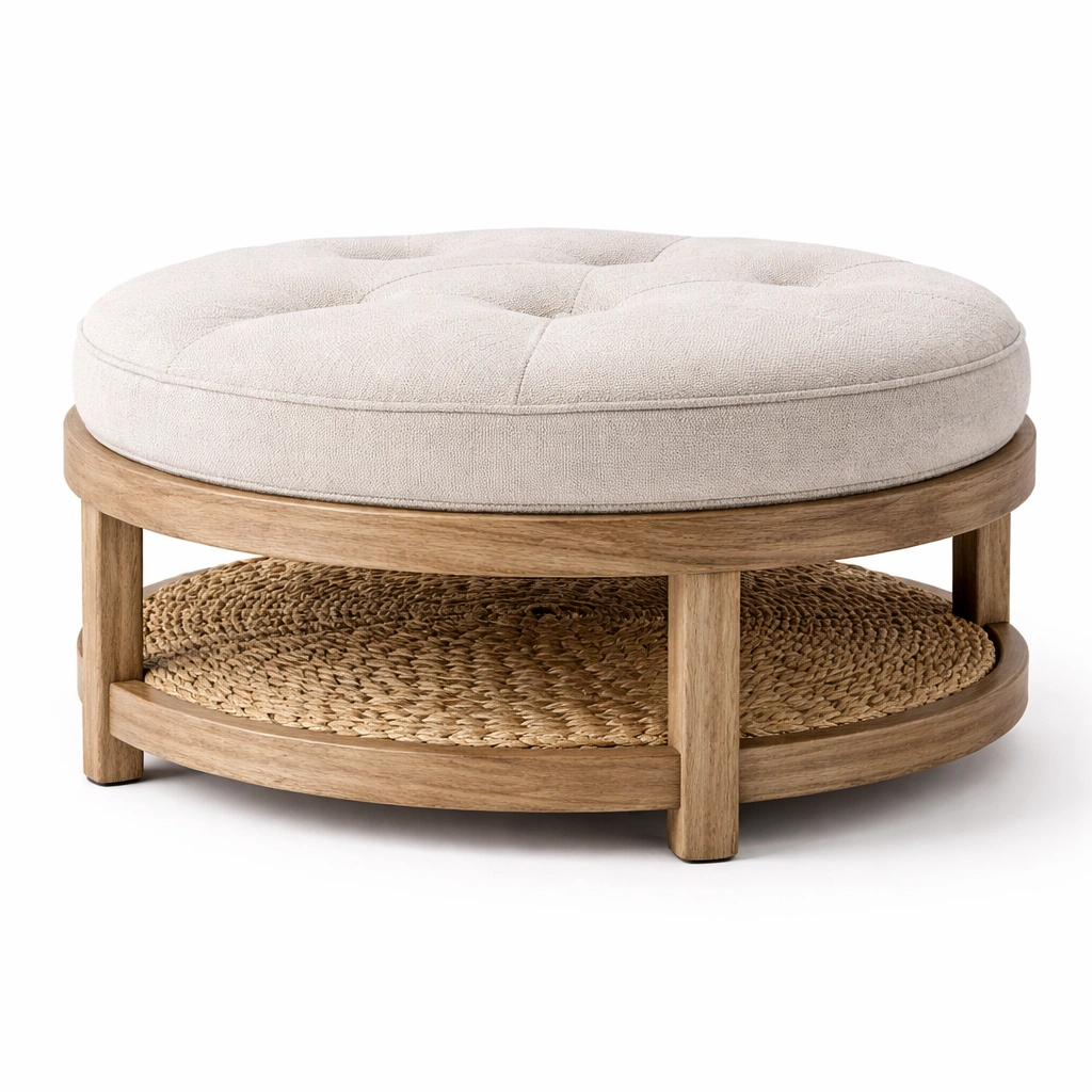 Table basse pouf avec rangement C Beige-cozivoe