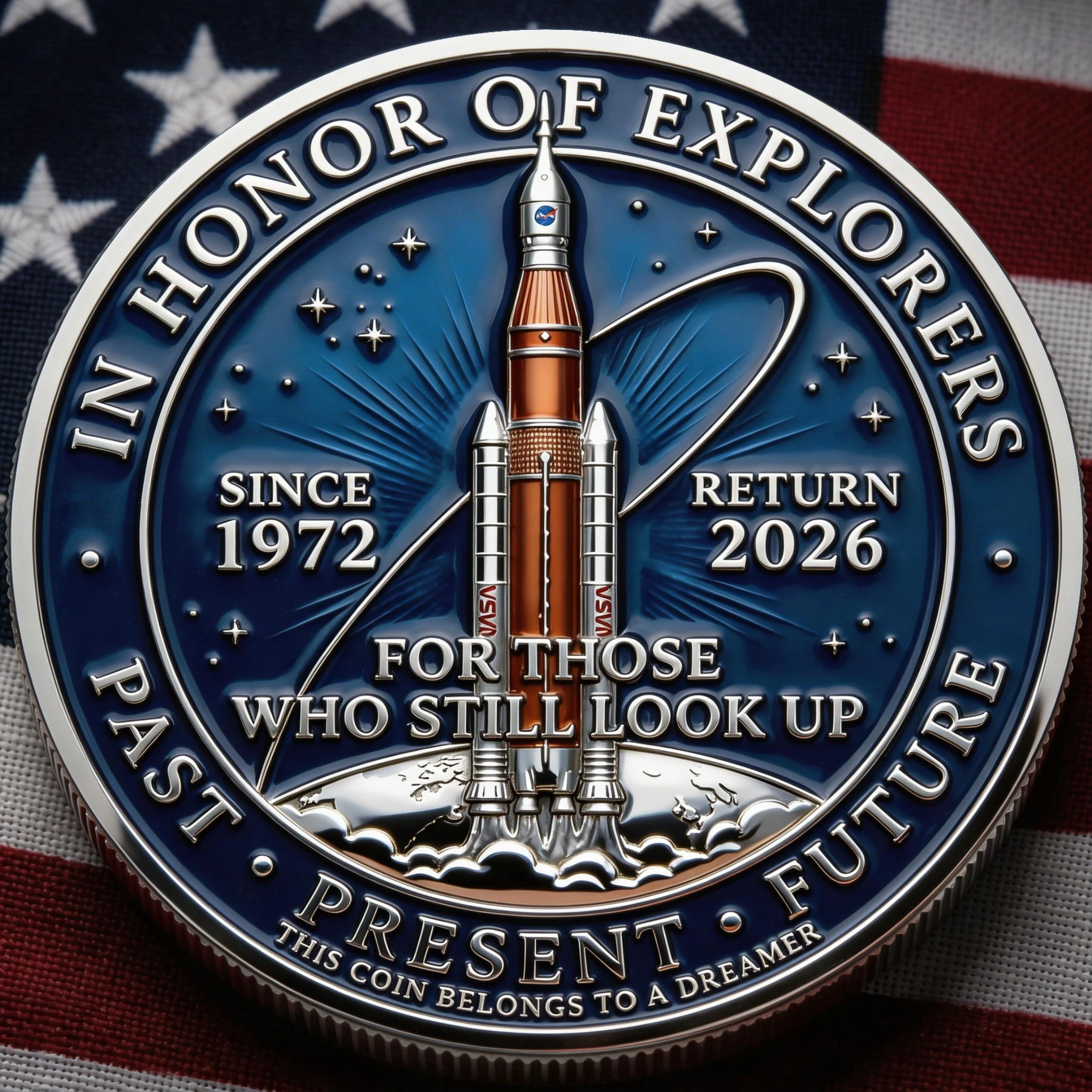 ★Artemis II • Heroic Achievement 3D High-Relief Enamel Commemorative Coin★