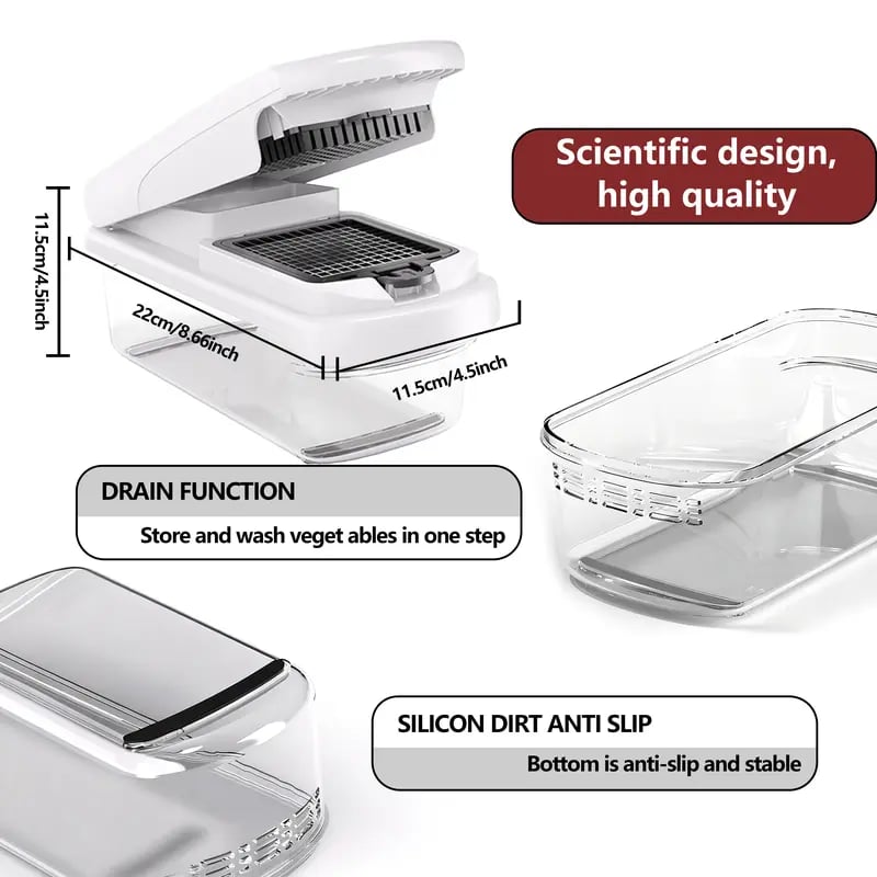 🔥Last Day Promotion-70% OFF 💥15-in-1 Vegetable Chopper | Multifunctional Food Cutter with Container