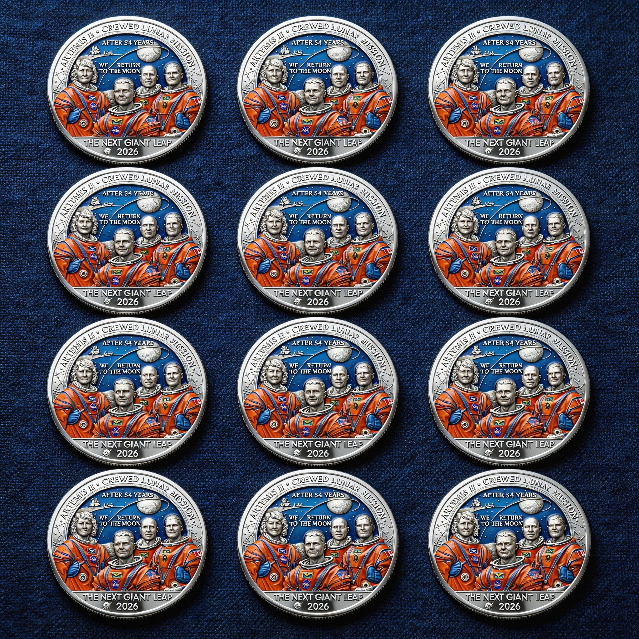 ★Artemis II • Heroic Achievement 3D High-Relief Enamel Commemorative Coin★