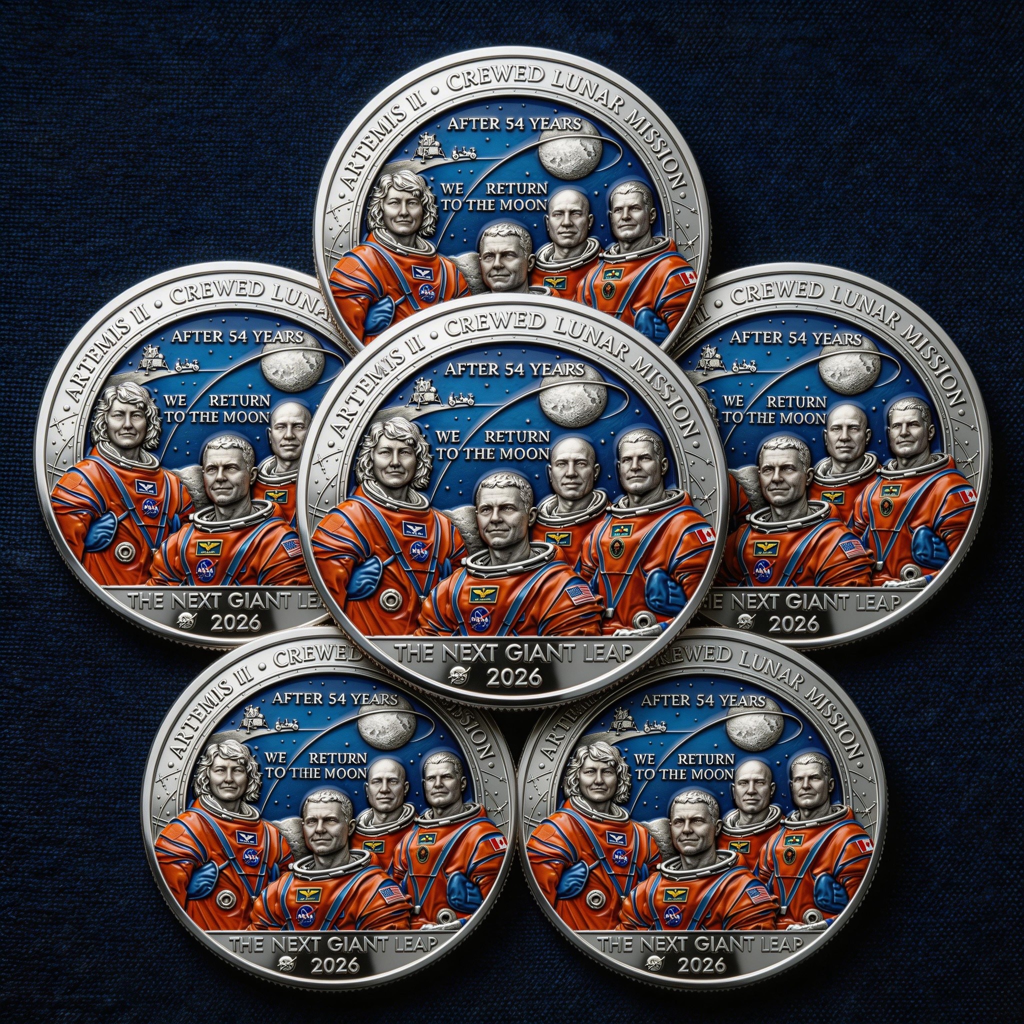 ★Artemis II • Heroic Achievement 3D High-Relief Enamel Commemorative Coin★