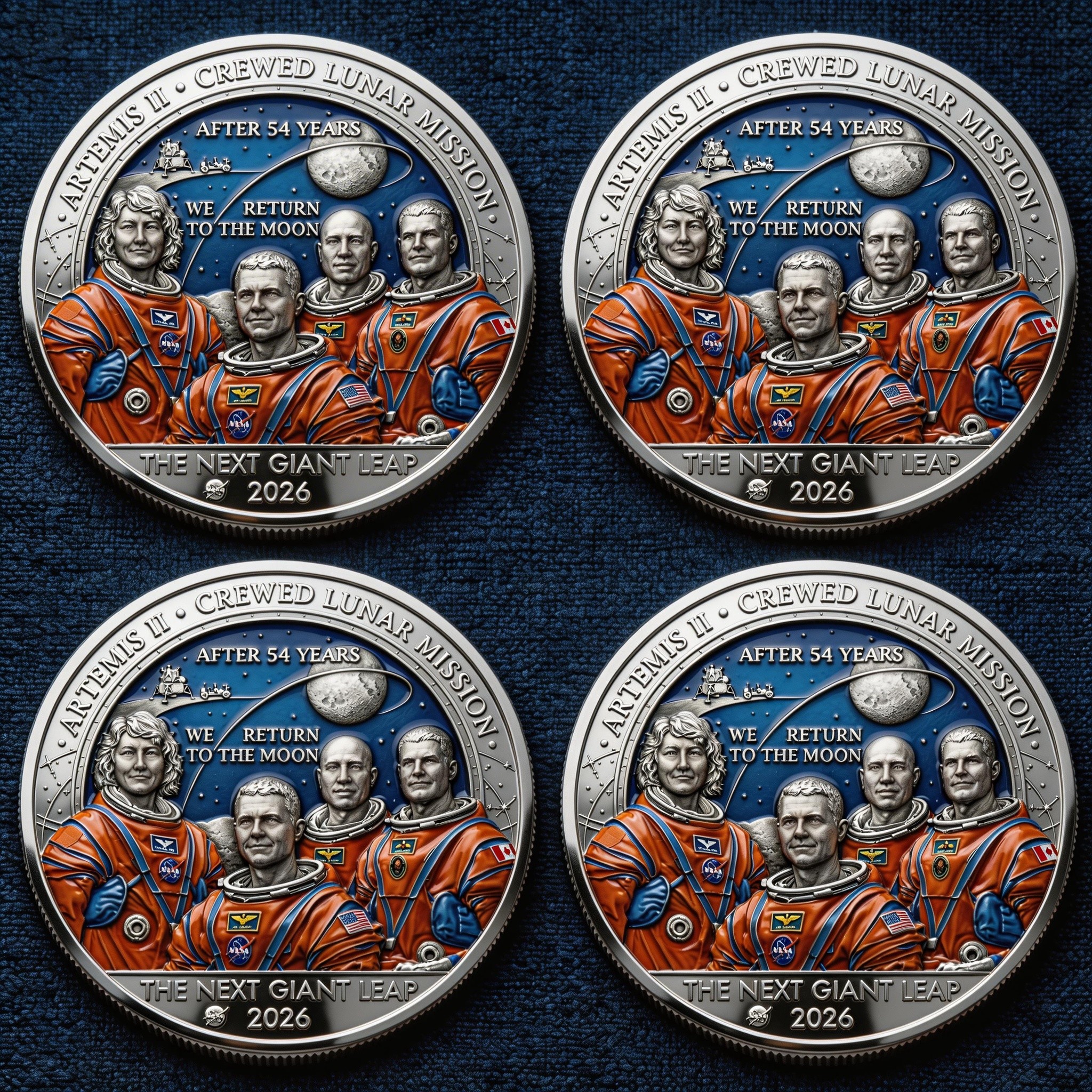 ★Artemis II • Heroic Achievement 3D High-Relief Enamel Commemorative Coin★