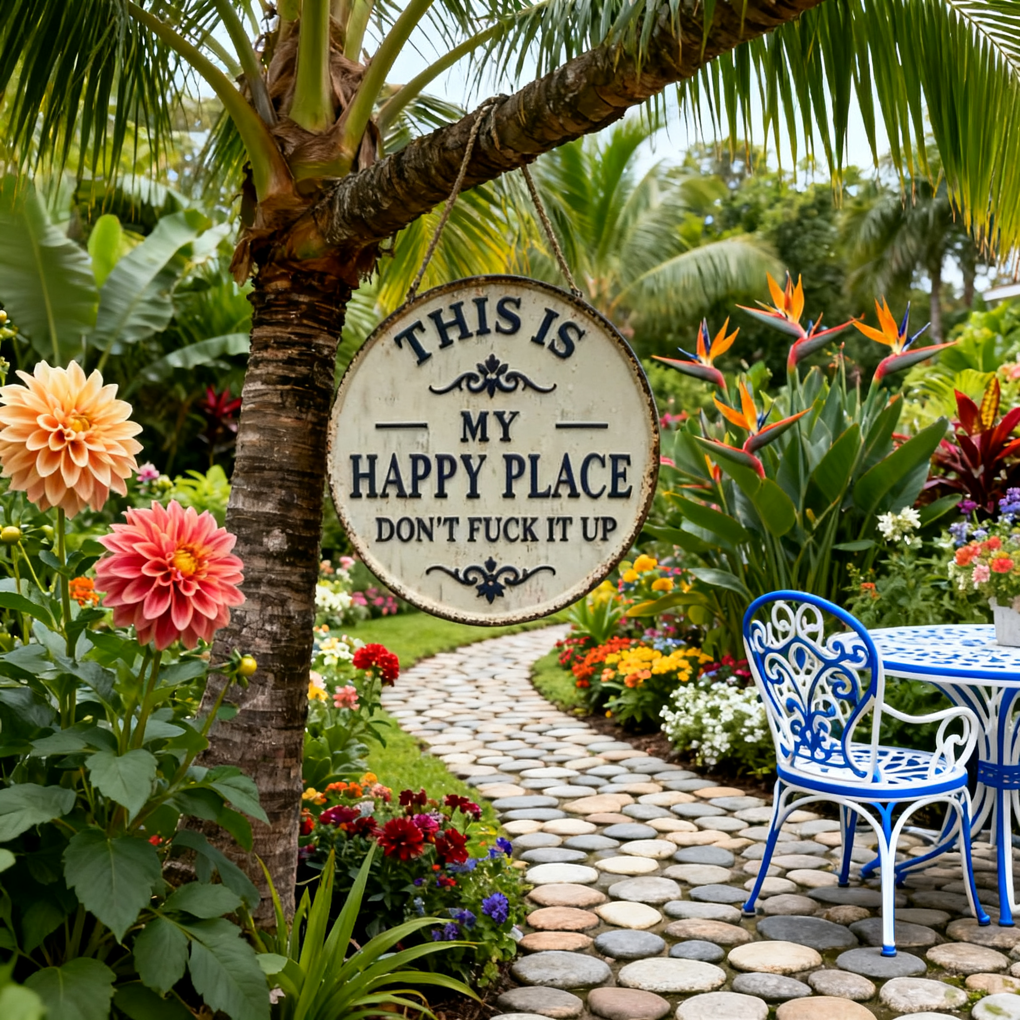 ⚡Last Day 49% OFF-Welcome to My Happy Place Metal Wall Sign-Buy 2 Free shipping