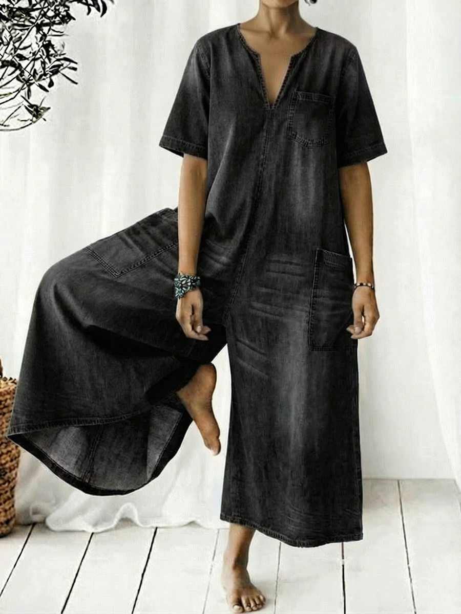 Women's Cozy And Casual Cotton Jumpsuit-Soliroyal