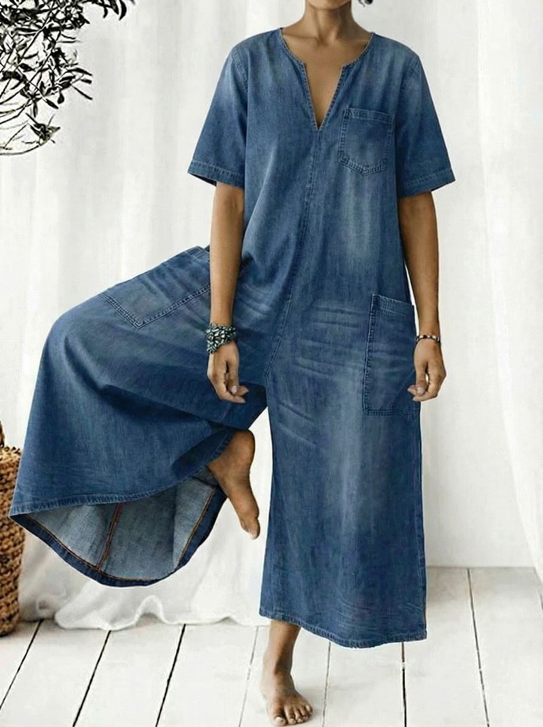 Women's Cozy And Casual Cotton Jumpsuit-Soliroyal