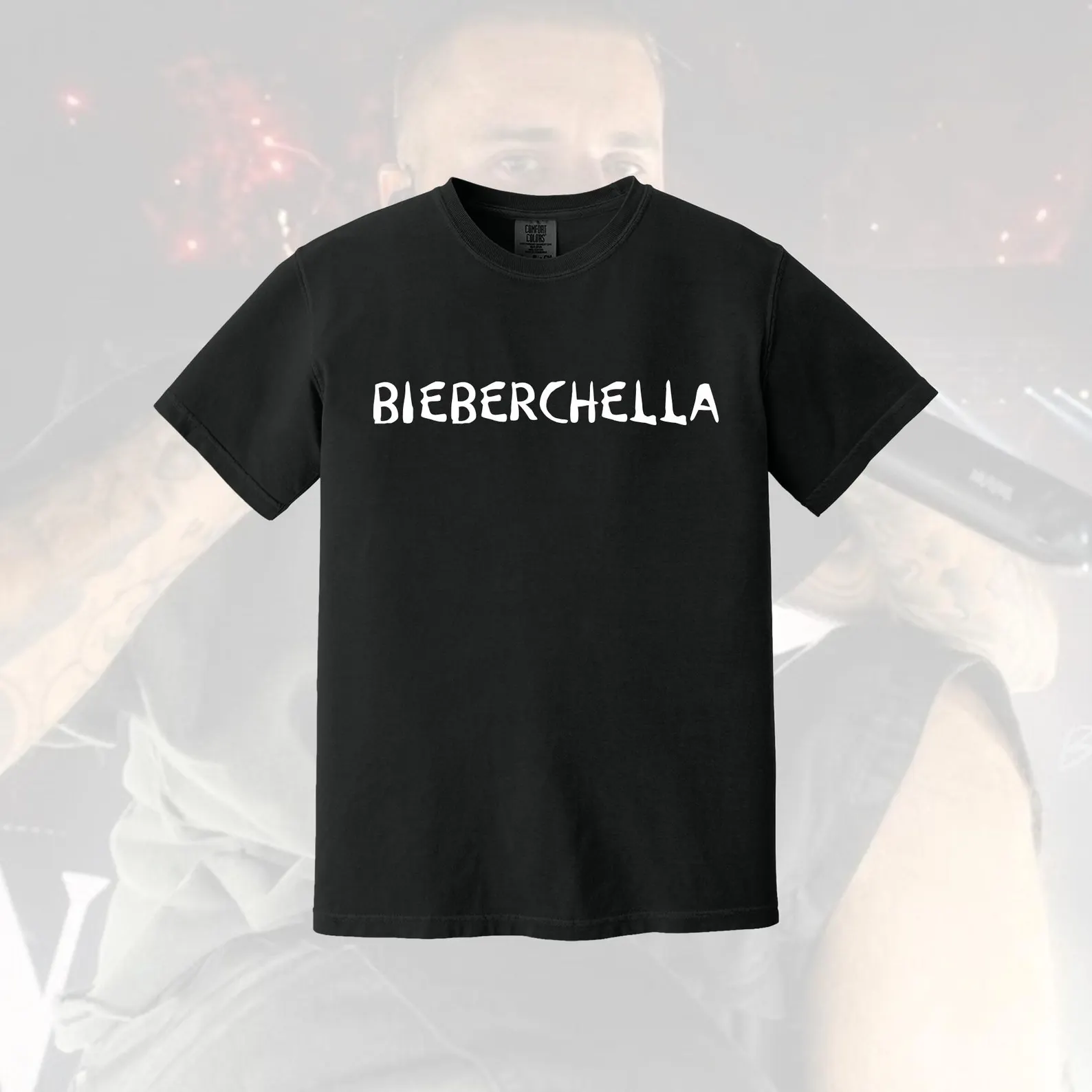 Bieberchella JB Heart Black Comfort Color T-Shirt Original Post with Freebie