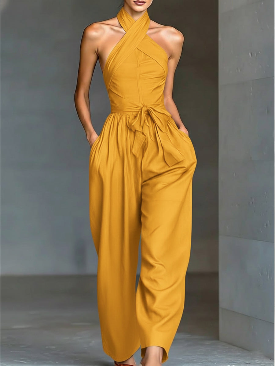 Elegant Slim-fit Jumpsuit-Soliroyal