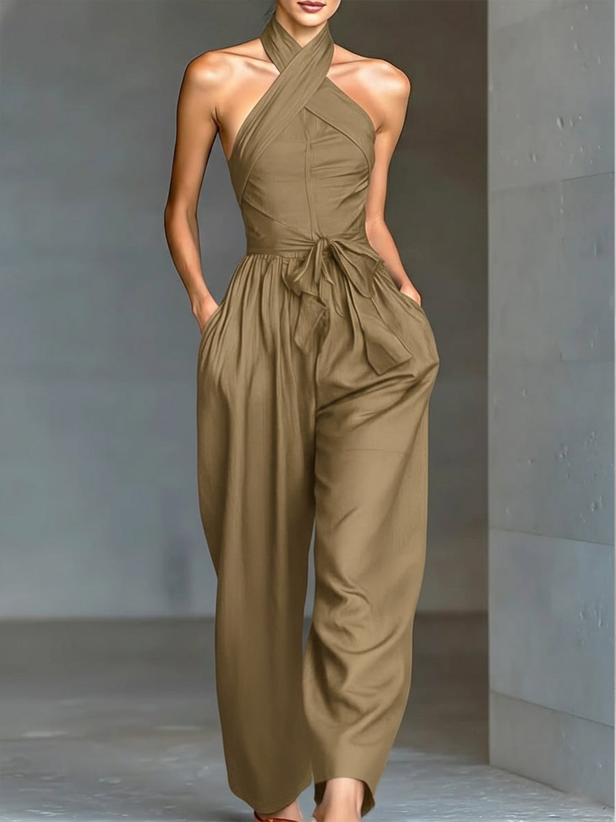 Elegant Slim-fit Jumpsuit-Soliroyal