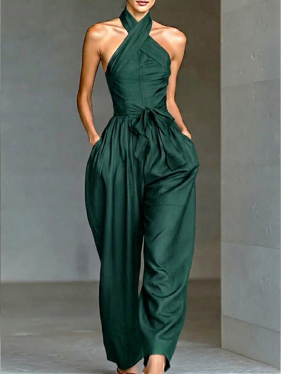 Elegant Slim-fit Jumpsuit-Soliroyal