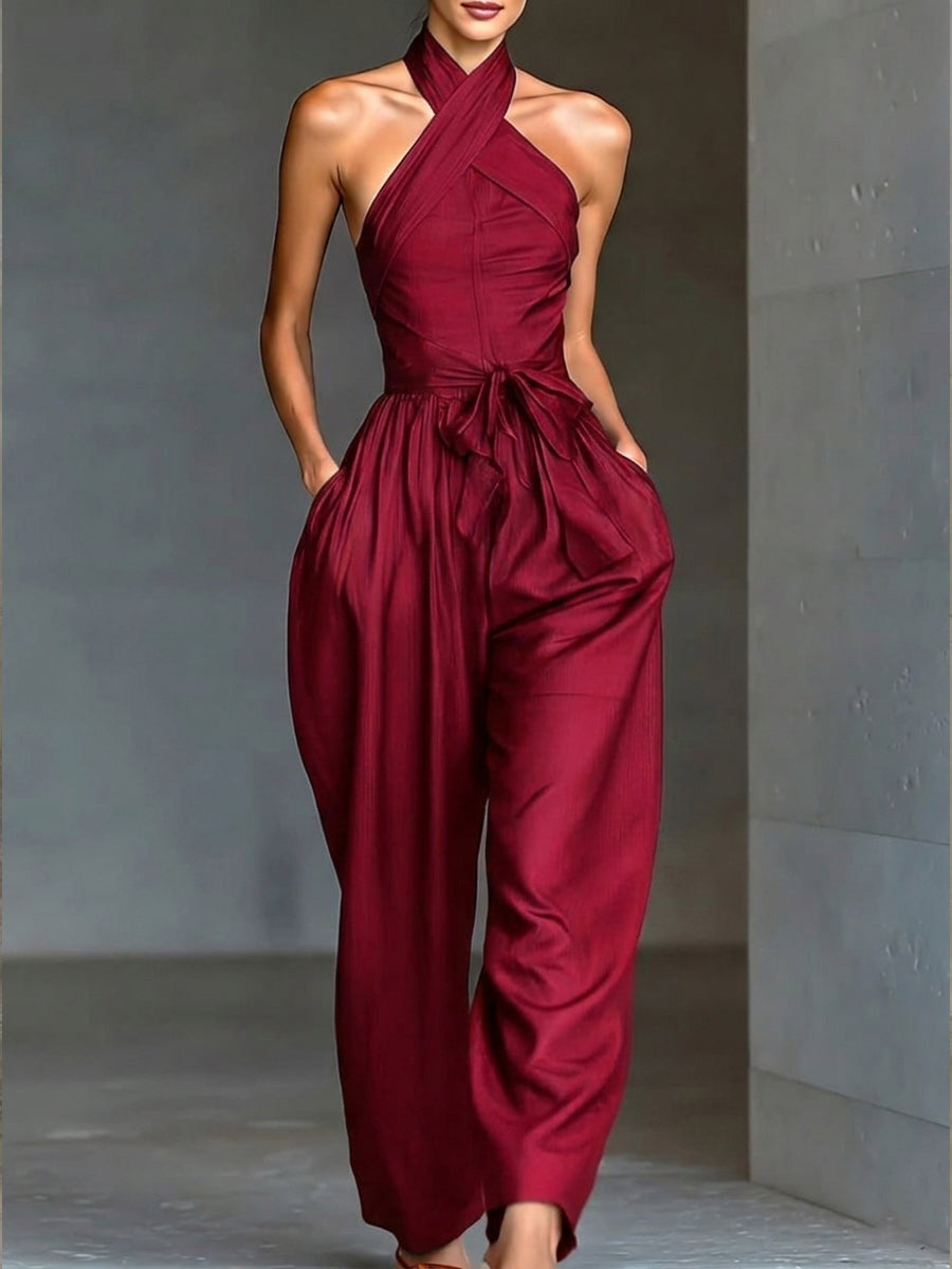 Elegant Slim-fit Jumpsuit-Soliroyal