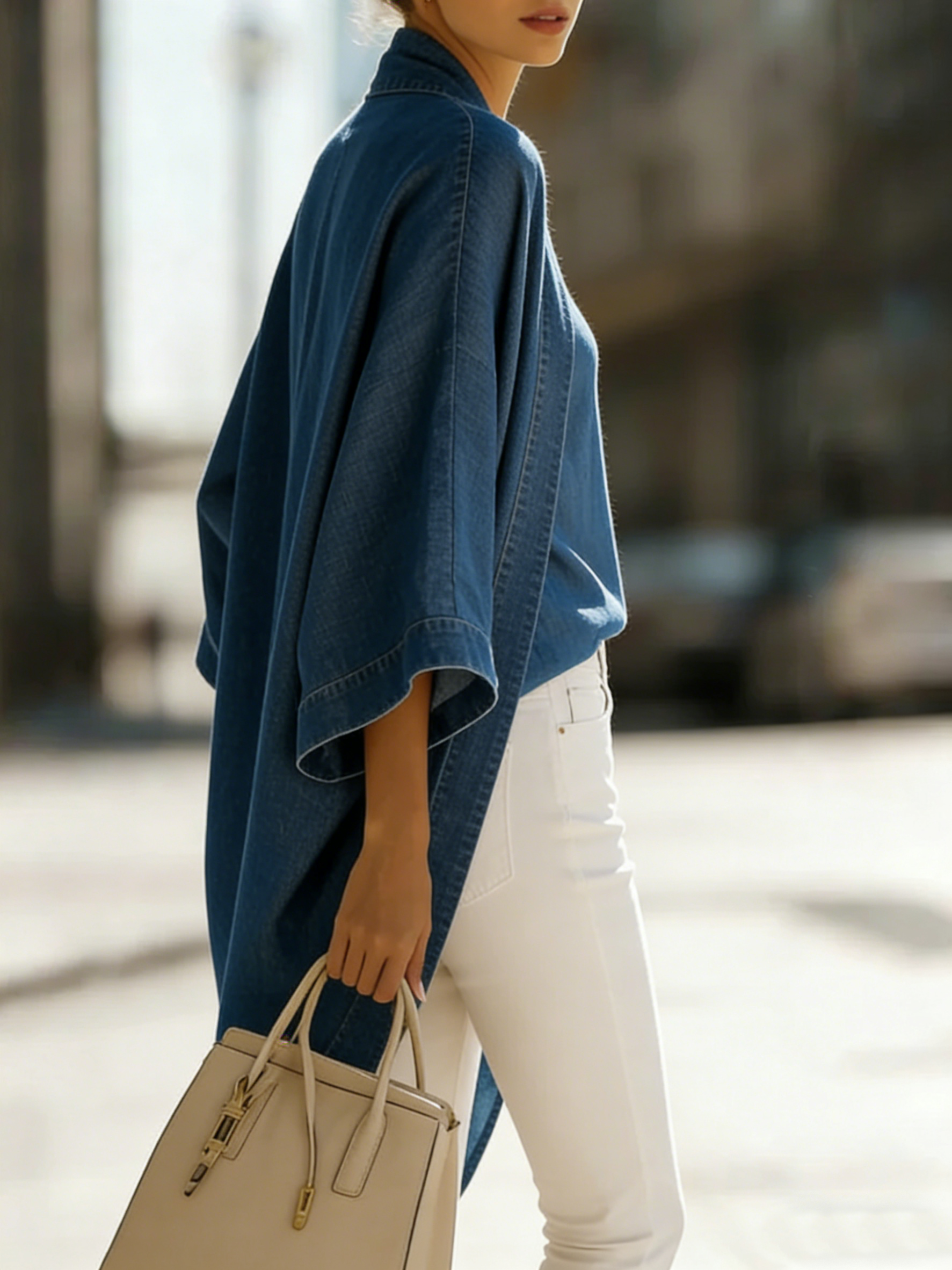 Women’s Casual Denim Two-Piece Set – Elegant Everyday Top & Wide-Leg Pants Outfit-Soliroyal