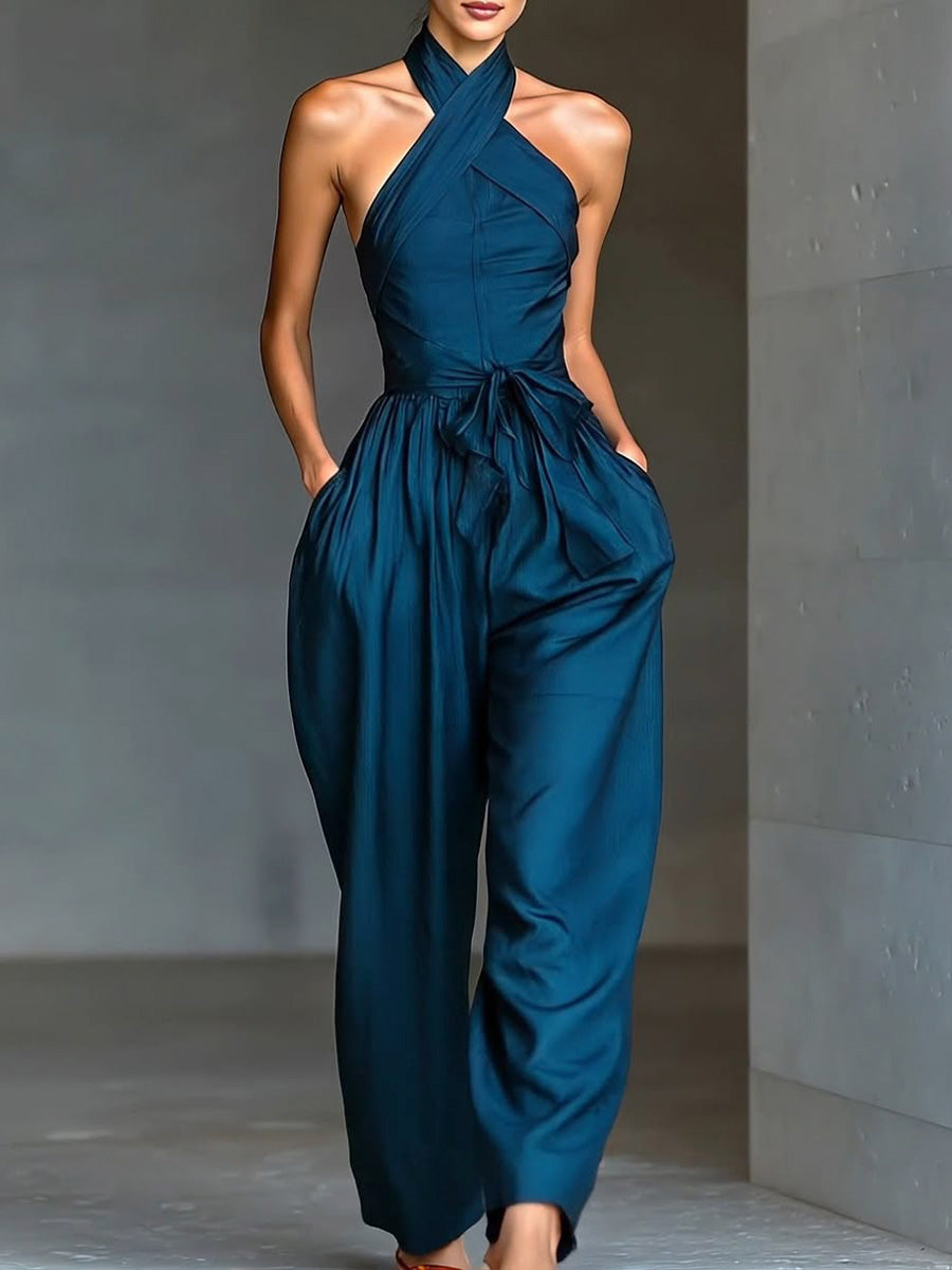 Elegant Slim-fit Jumpsuit-Soliroyal