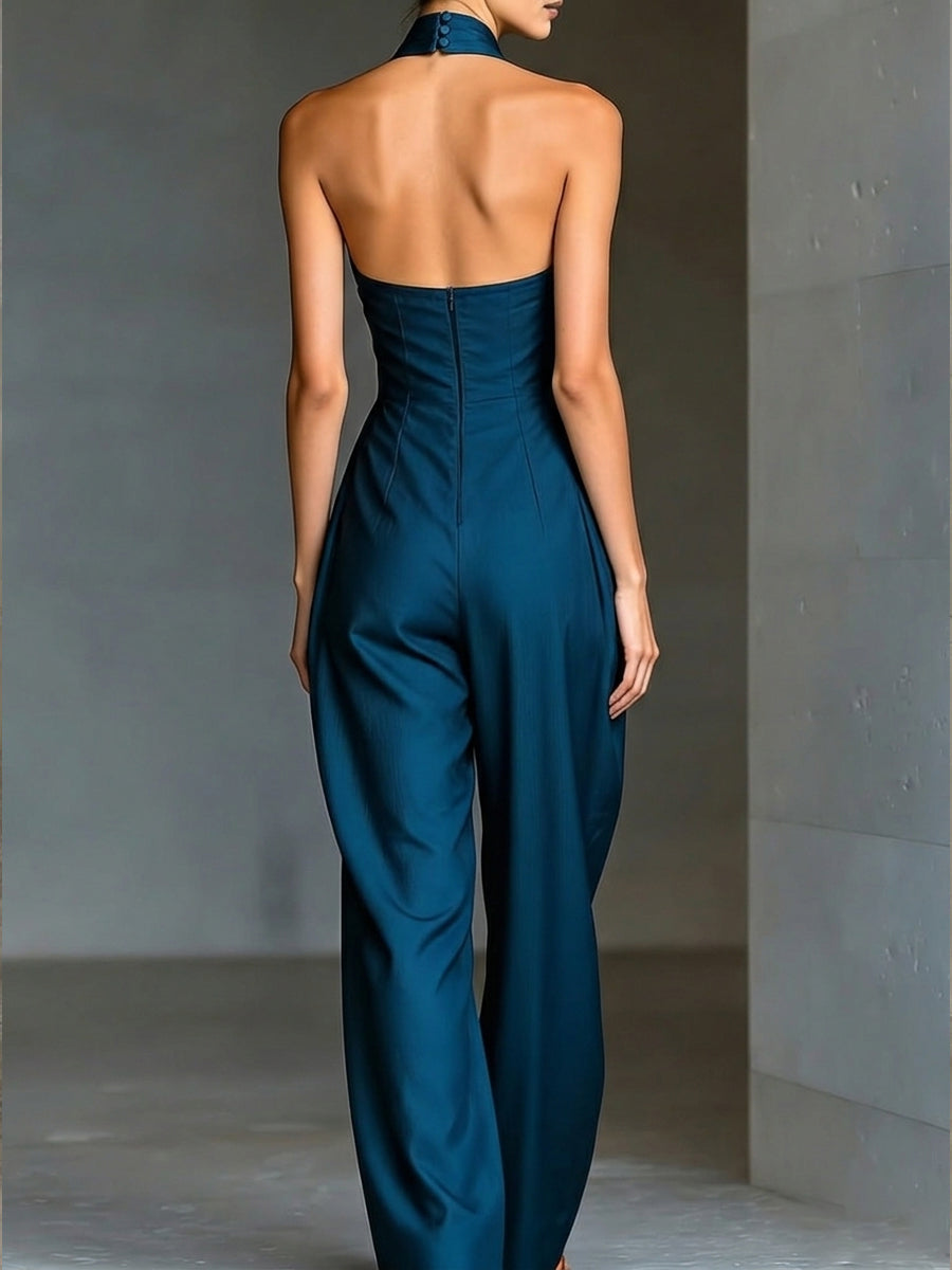 Elegant Slim-fit Jumpsuit-Soliroyal