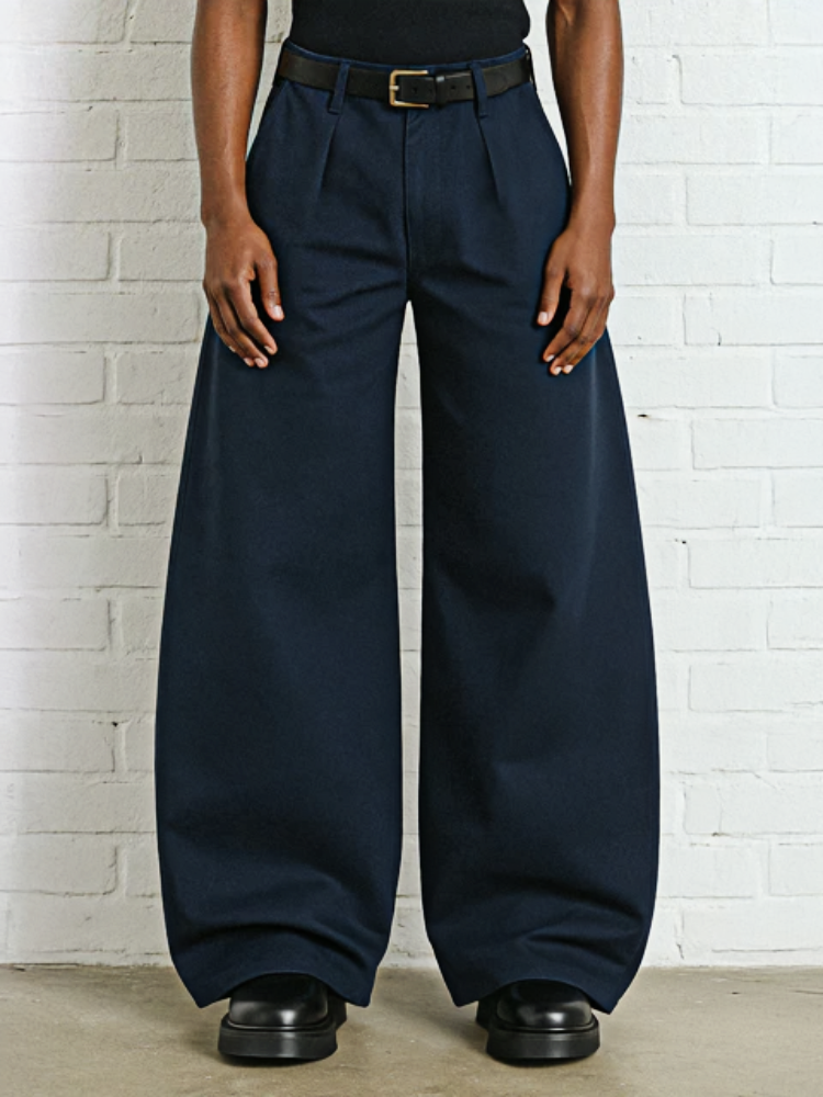 PLEATED WIDE-LEG TROUSERS-MOSSCIU