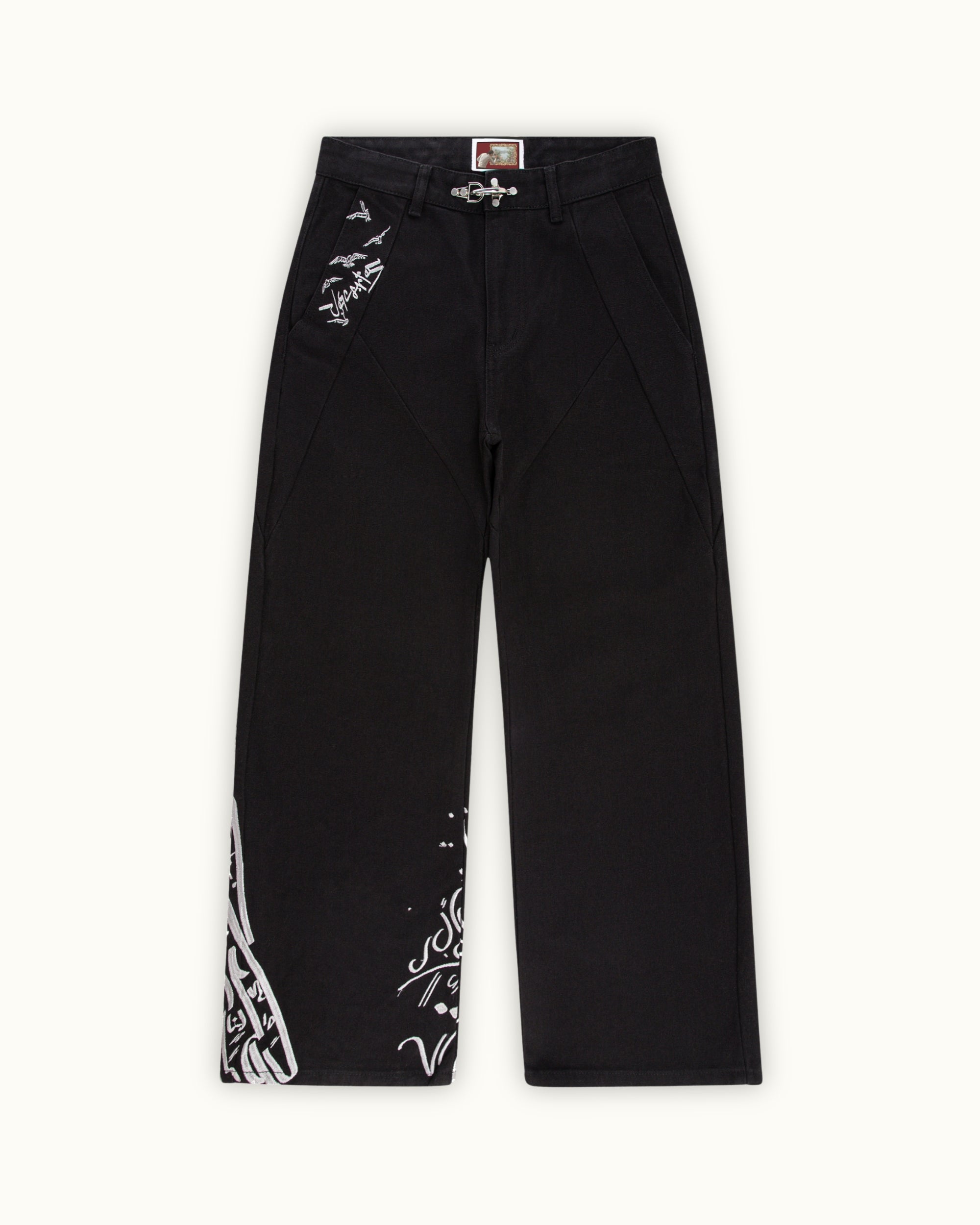 Black Crescent Pants-MOSSCIU