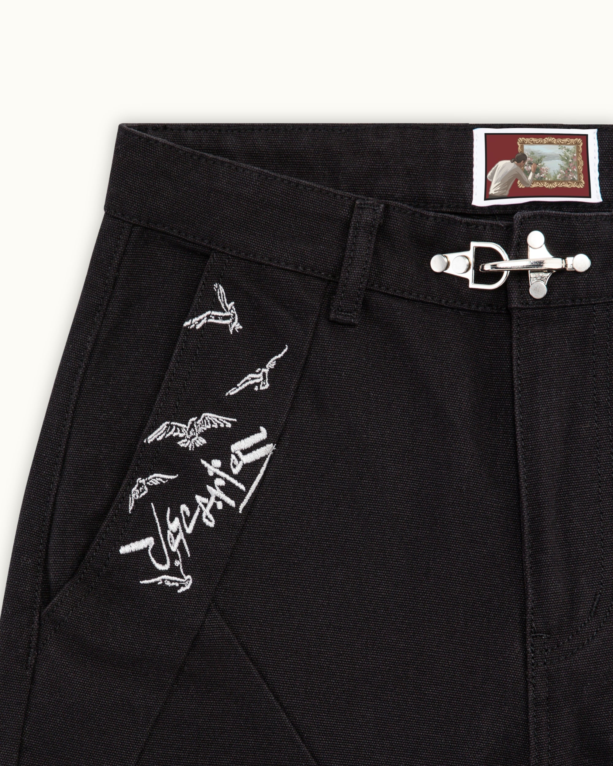 Black Crescent Pants-MOSSCIU