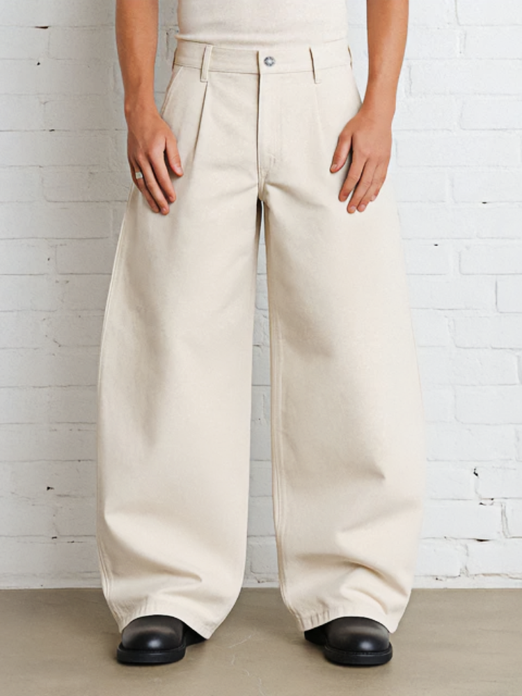 PLEATED WIDE-LEG TROUSERS-MOSSCIU