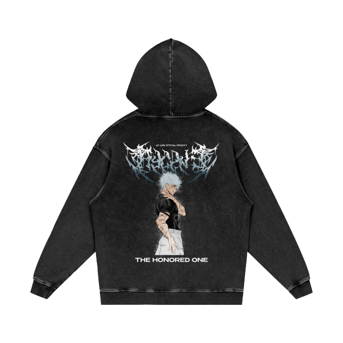 The Honored One Metal Streetwear Hoodie Washed-MOSSCIU